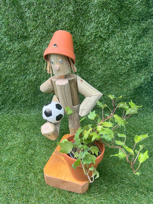Adorable Boy/Girl with Flower Pots – Kicking a Ball 🌼⚽