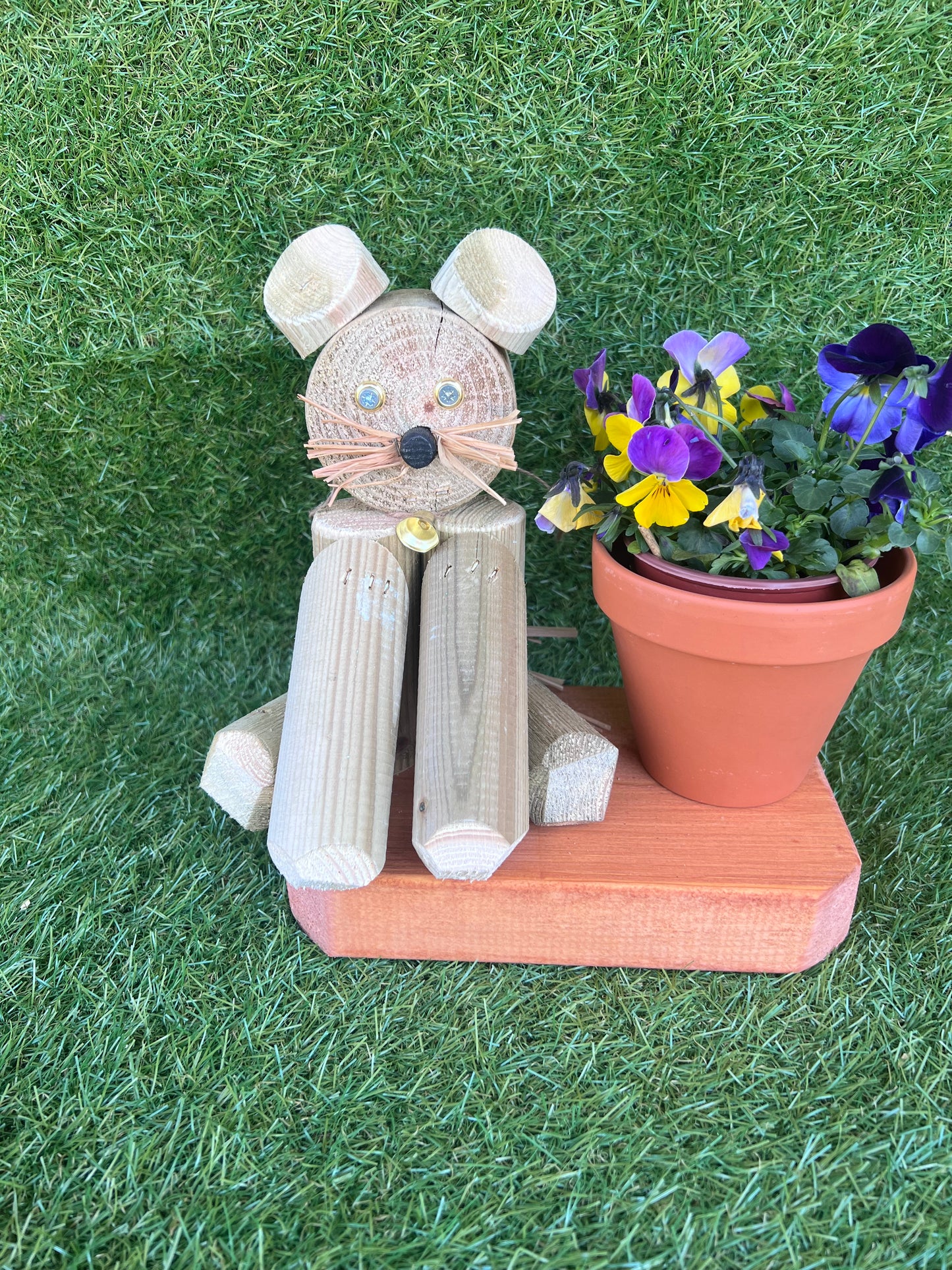 Wooden Cat Planter