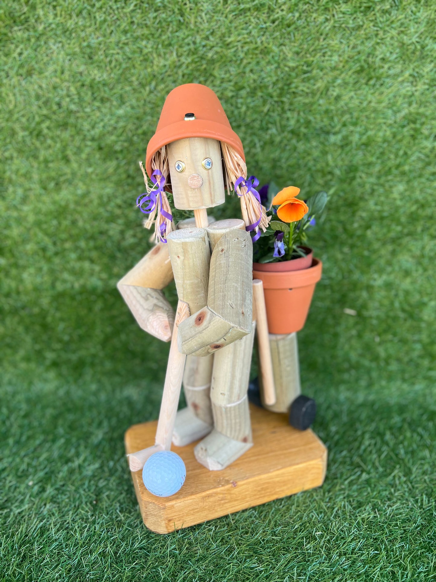 Mini Golfer Flowerpot Man