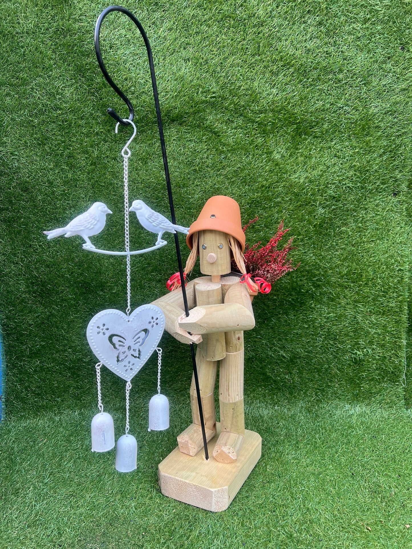 Standing Girl or Boy with Crooks & wind chimes - bird