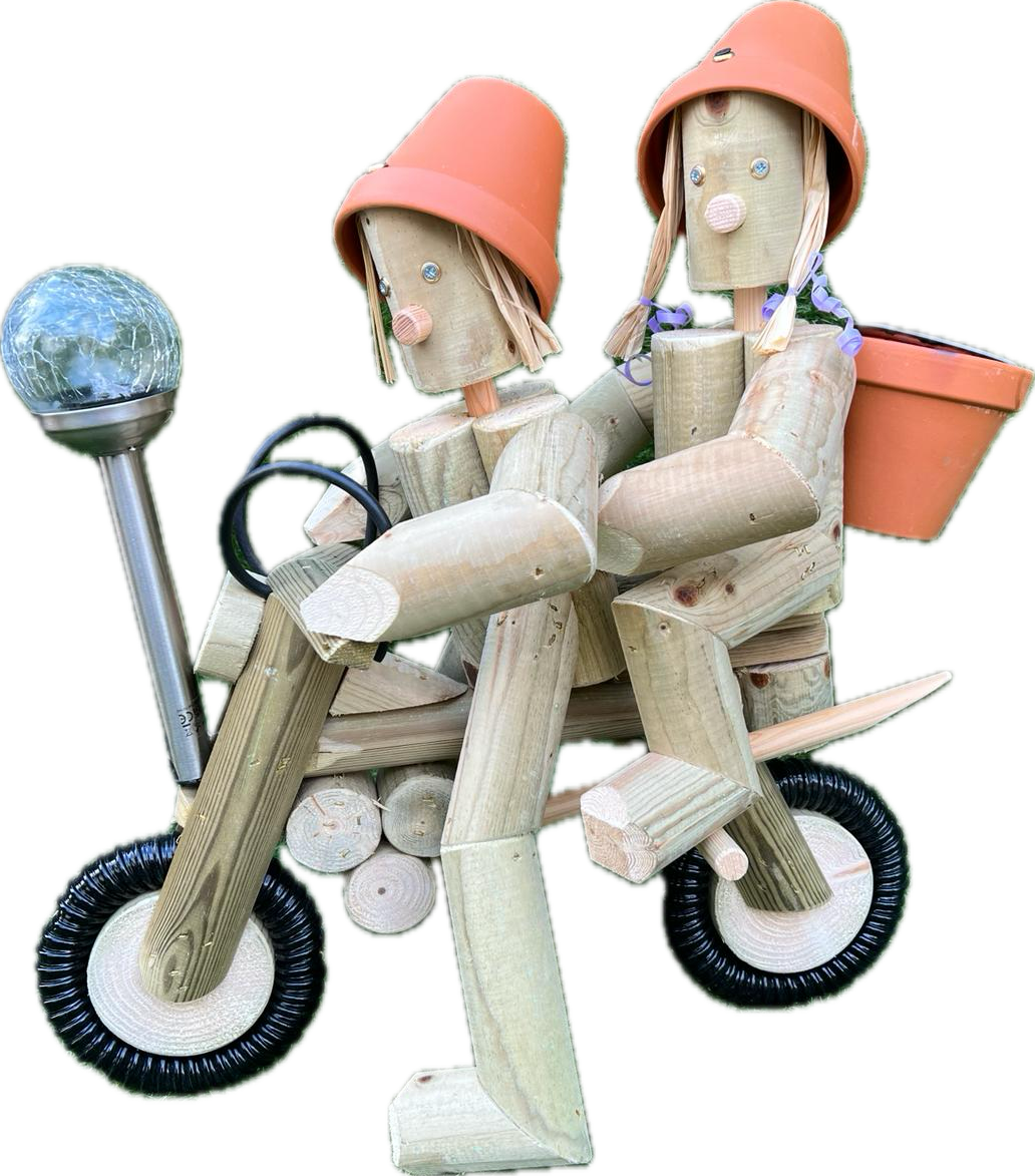 Twice on a motorcycle with a solar light