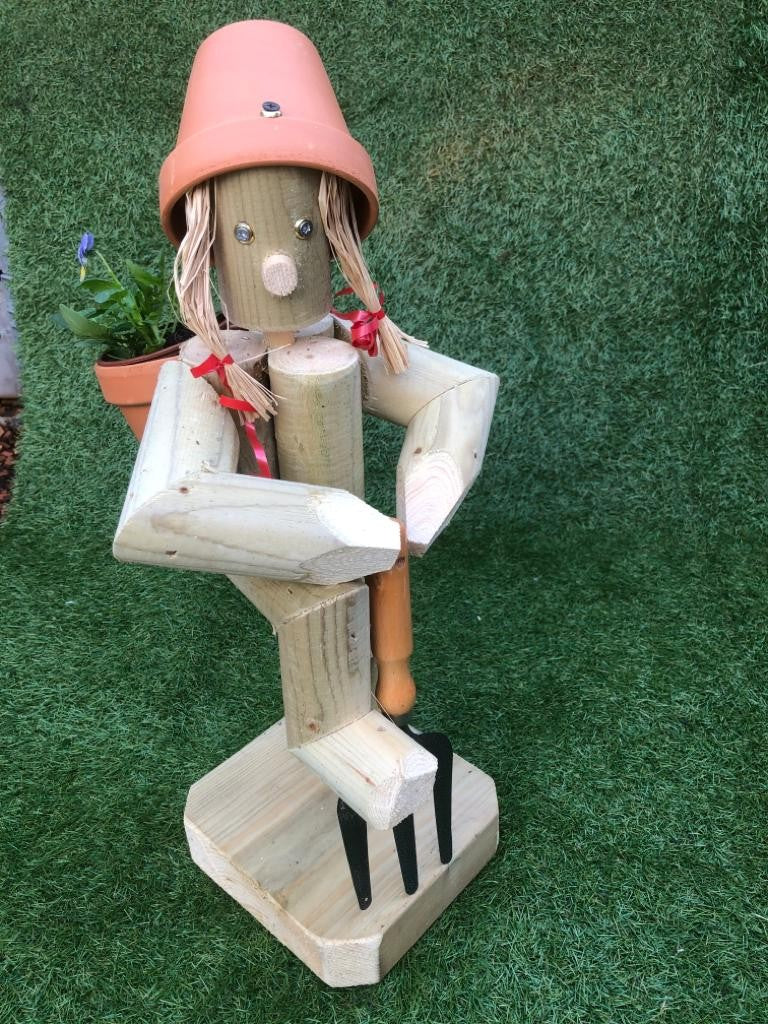Girl or Boy Holding a pitchfork Kiec Garden Product