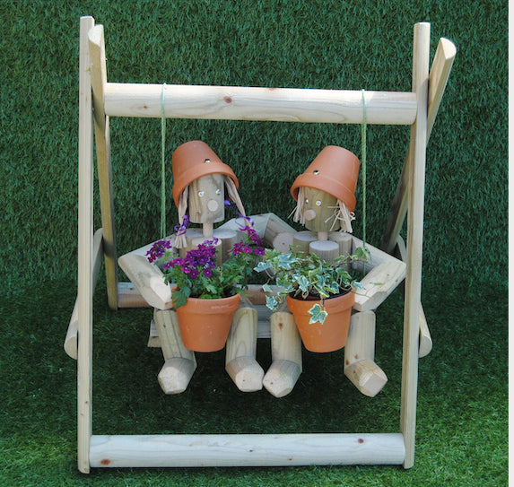 Couple sitting on a swing