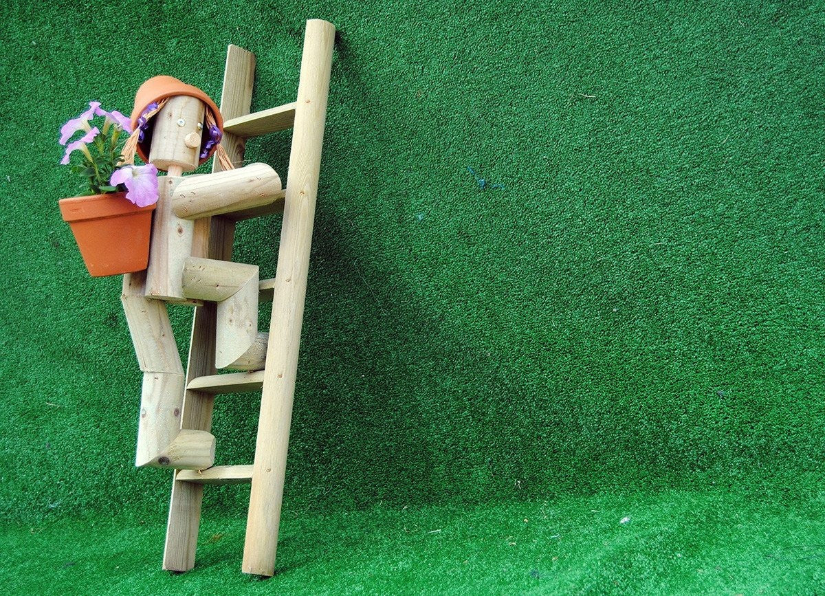 Girl or boy climbing a ladder