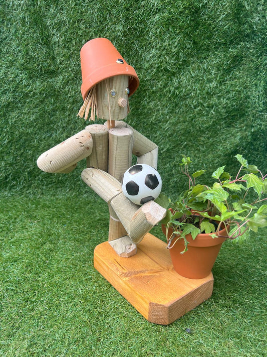 Adorable Boy/Girl with Flower Pots – Kicking a Ball