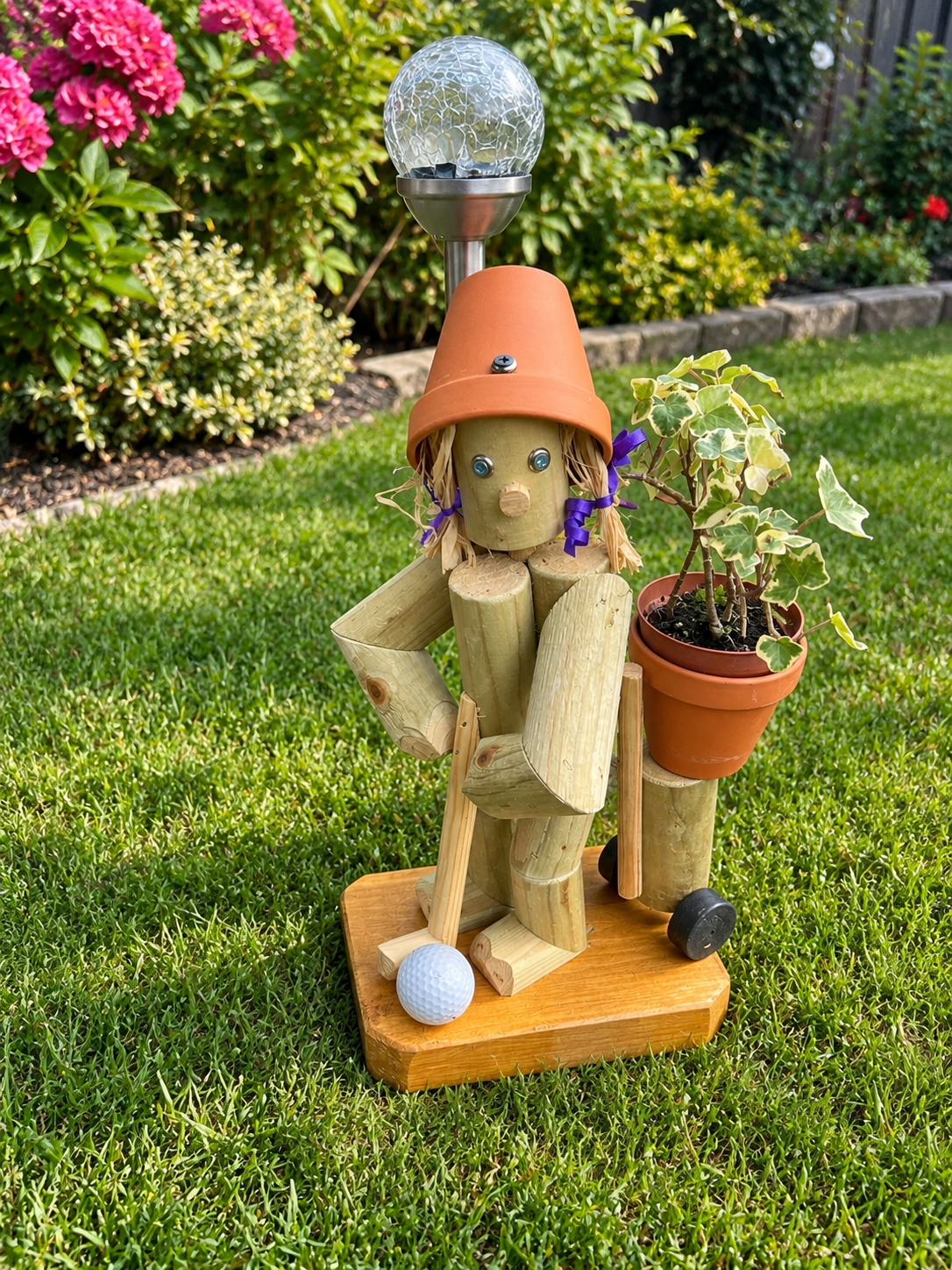 Mini Golfer Flowerpot Man