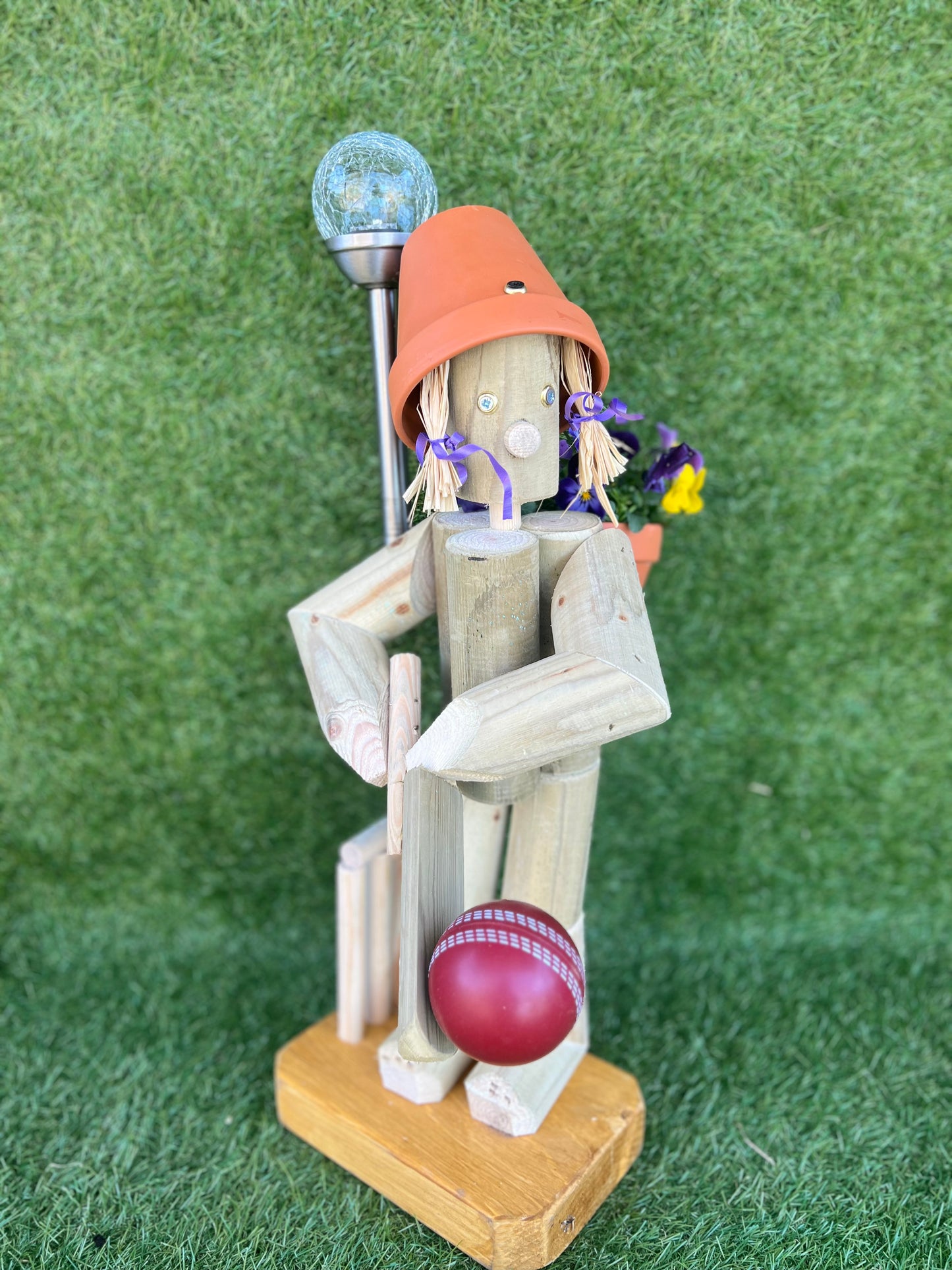 Cricket player with a solar light