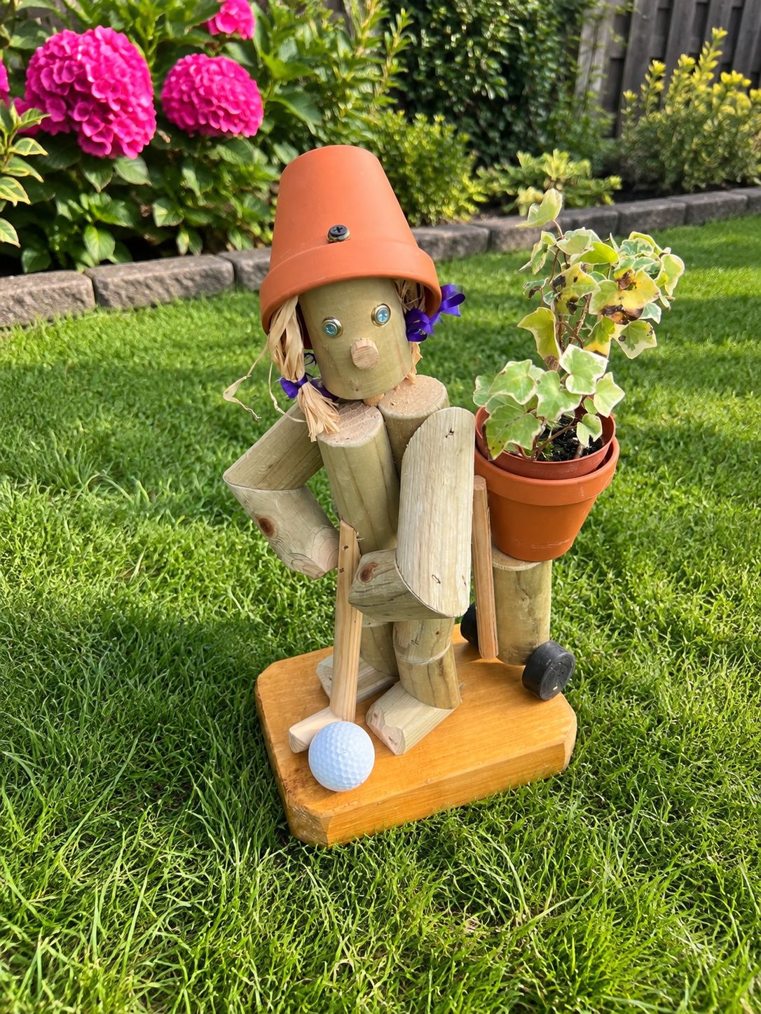 Mini Golfer Flowerpot Man