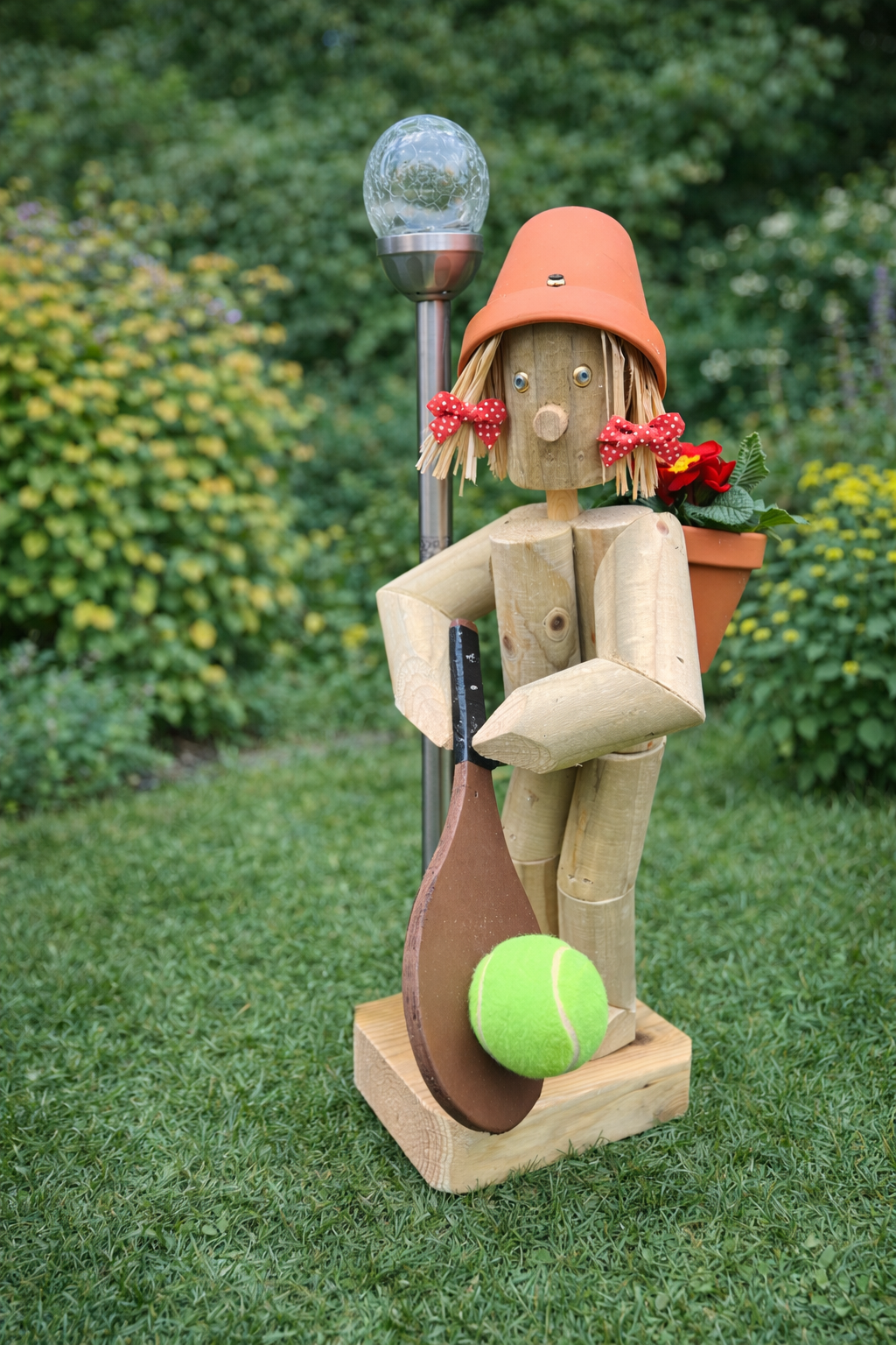 Tennis Player Flowerpot Figurine