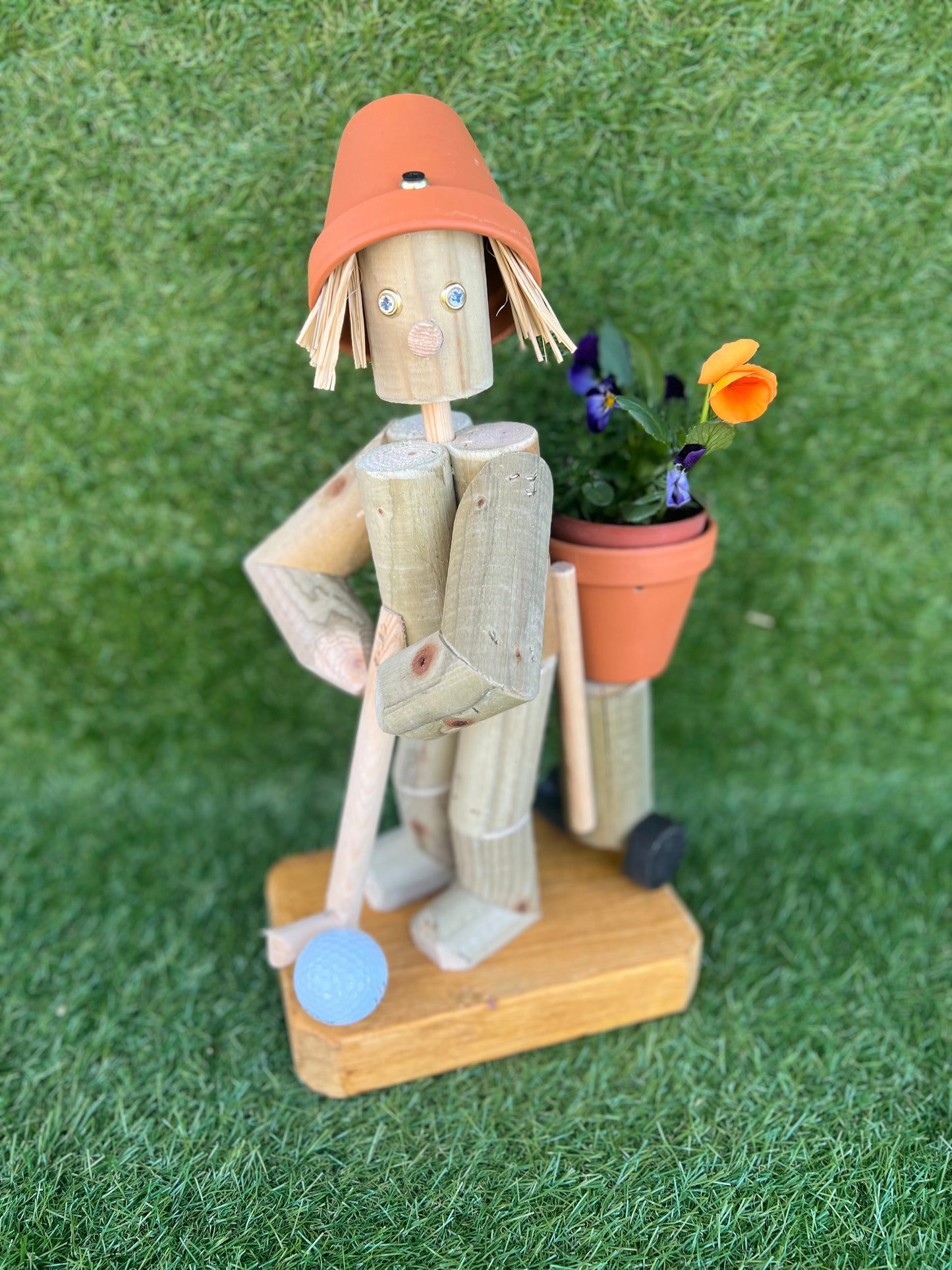 Mini Golfer Flowerpot Man