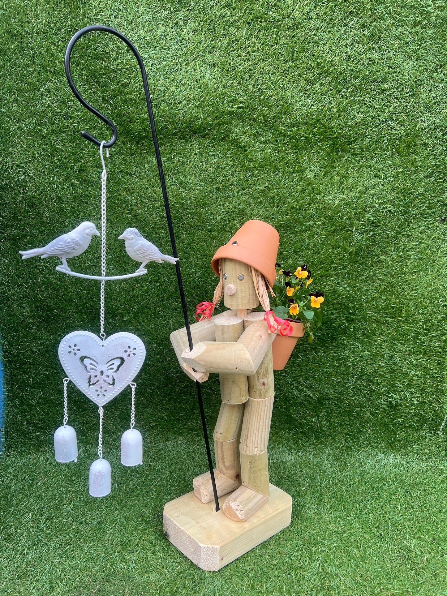 Standing Girl or Boy with Crooks & wind chimes - bird