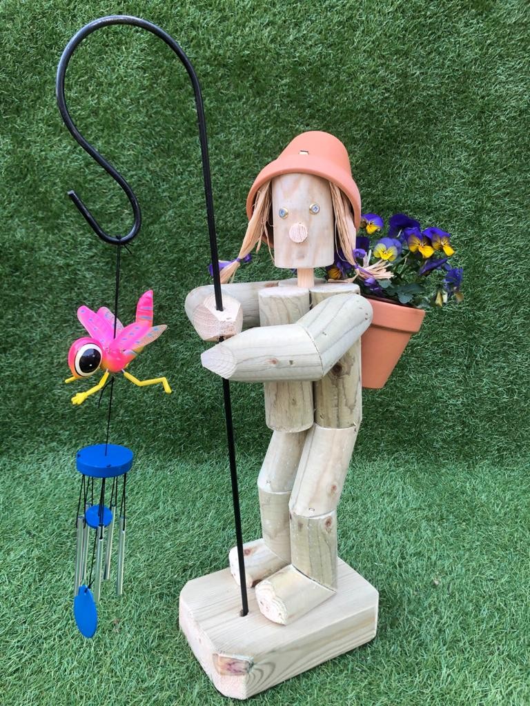 Standing Girl or Boy with Crooks & wind chimes